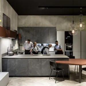 Salone del Mobile 2018 - Eurocucina returns with consistent emphasis  on super matte, textured wood, stone and marble
